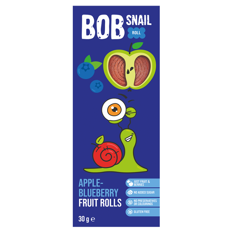 BobSnail | Eco-Snack sp. z o.o. BobSnail | Eco-Snack sp z o.o Przekąska jabłkowo-borówkowa z owoców bez dodatku cukru 30 g BobSnail M00-1B43-687FD