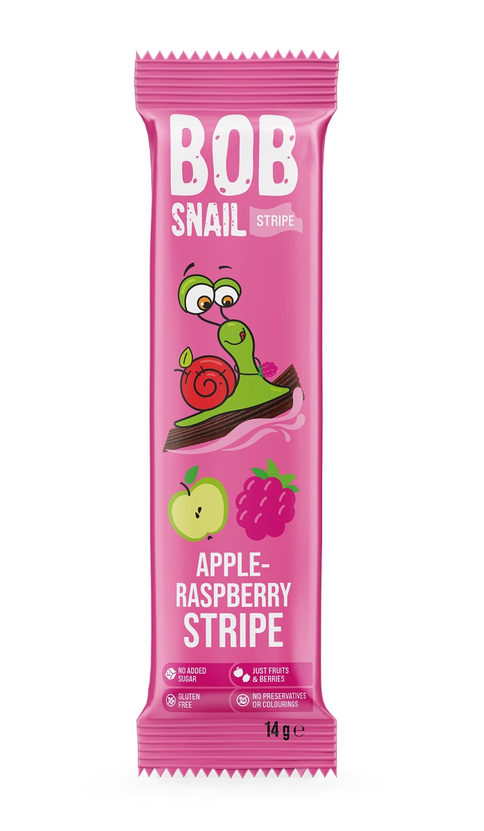 BobSnail | Eco-Snack sp. z o.o. BobSnail | Eco-Snack sp z o.o Przekąska jabłkowo-malinowa z owoców bez dodatku cukru 14 g BobSnail M00-BF6F-90443