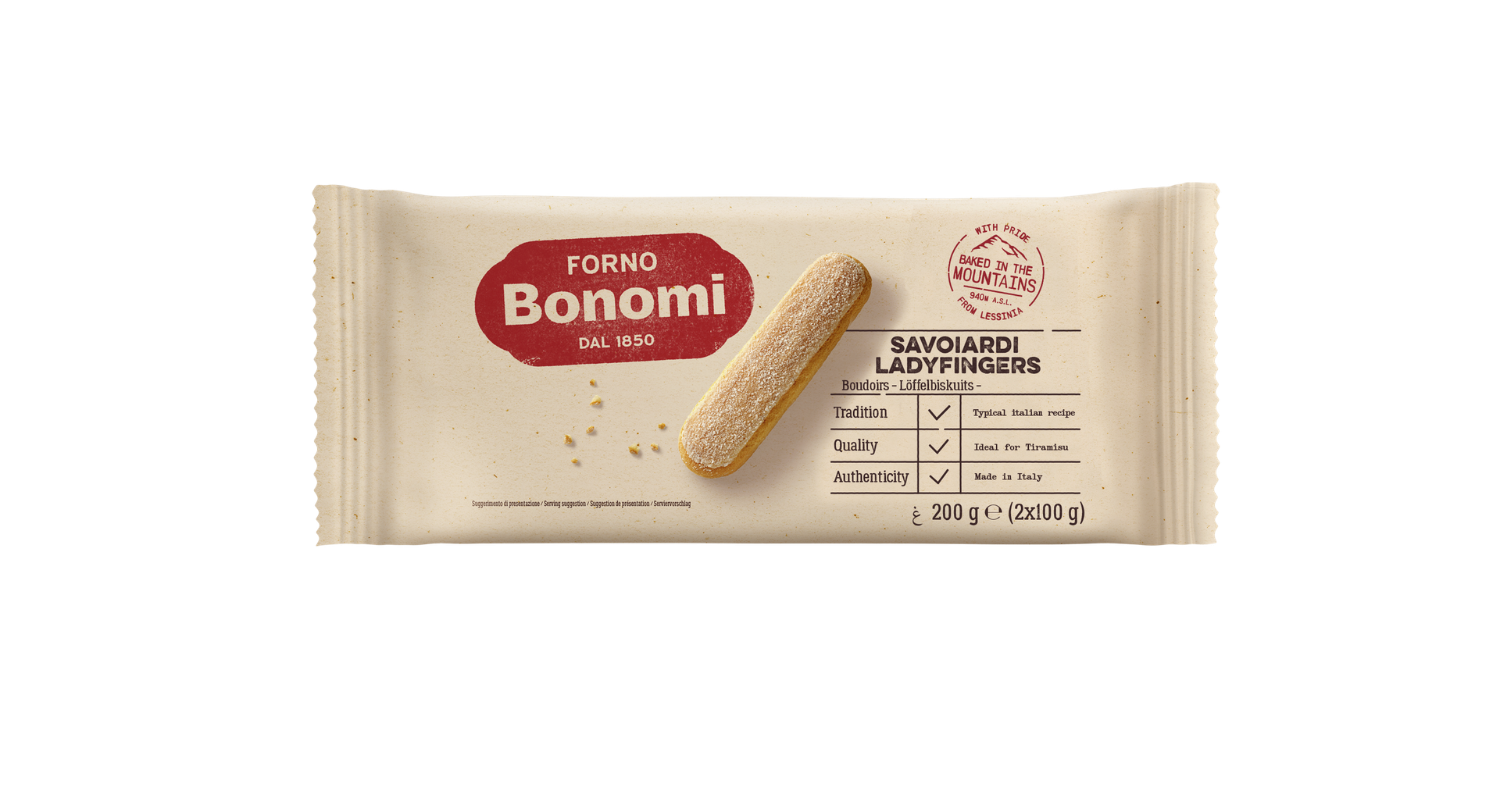 Biszkopty Savoiardi 200g - Bonomi do tiramisu włoskie do deserów