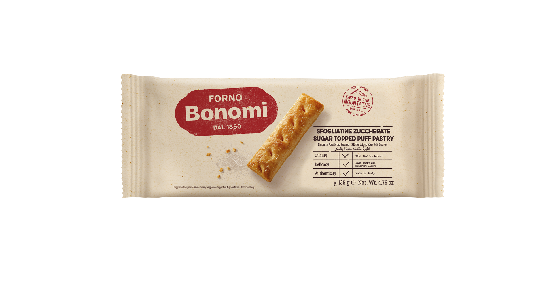 BONOMI Sfogliatine ciasteczka posypane cukrem 135 g