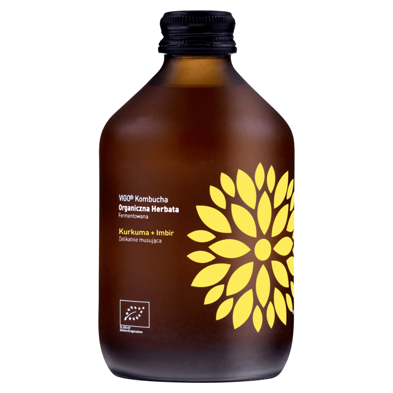 Vigo Yoko Kombucha z kurkumą i imbirem bezglutenowa 330 ml Bio