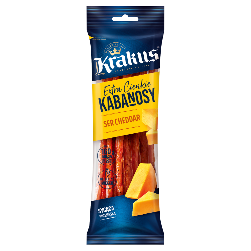 Kabanosy z serem cheddar 95g Krakus
