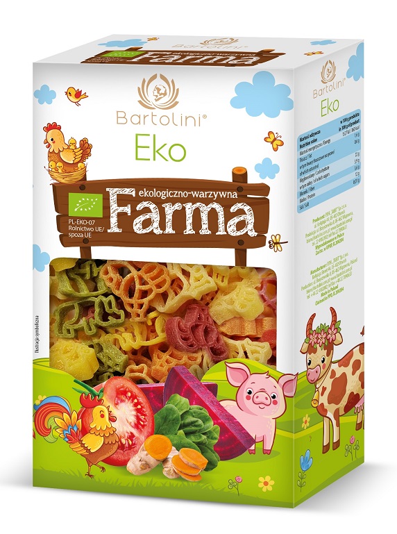 Bartolini MAKARON (SEMOLINOWY Z SUSZONYMI WARZYWAMI) DLA DZIECI FARMA BIO 250 g -