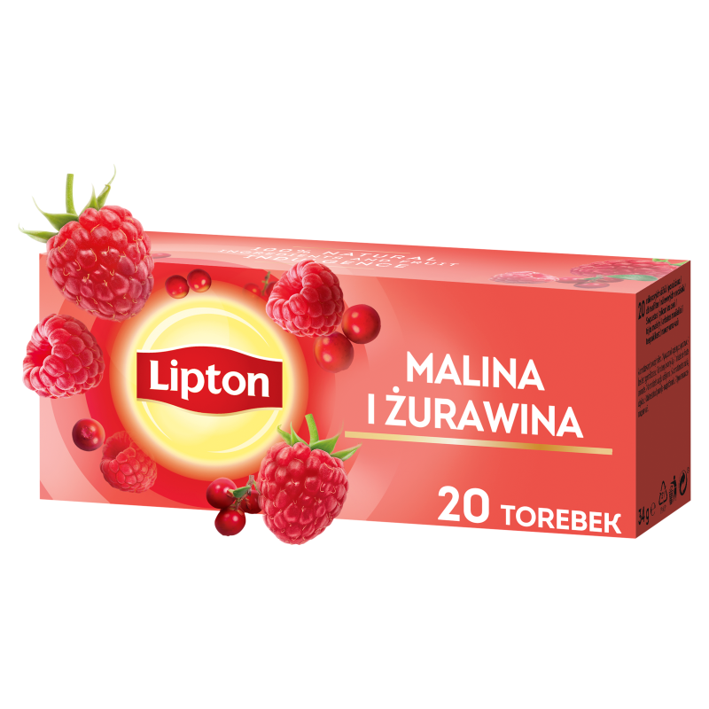 Lipton Herbata owocowa o smaku maliny i żurawiny 20 torebek