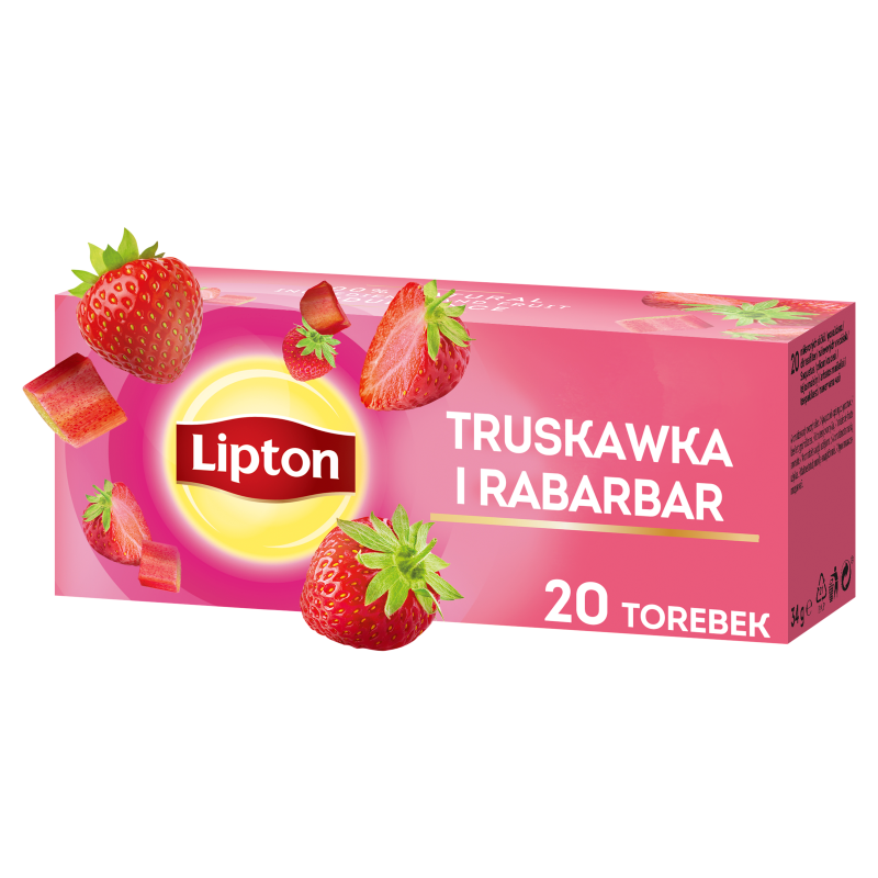 Lipton Herbata owocowa truskawka i rabarbar 20 torebek