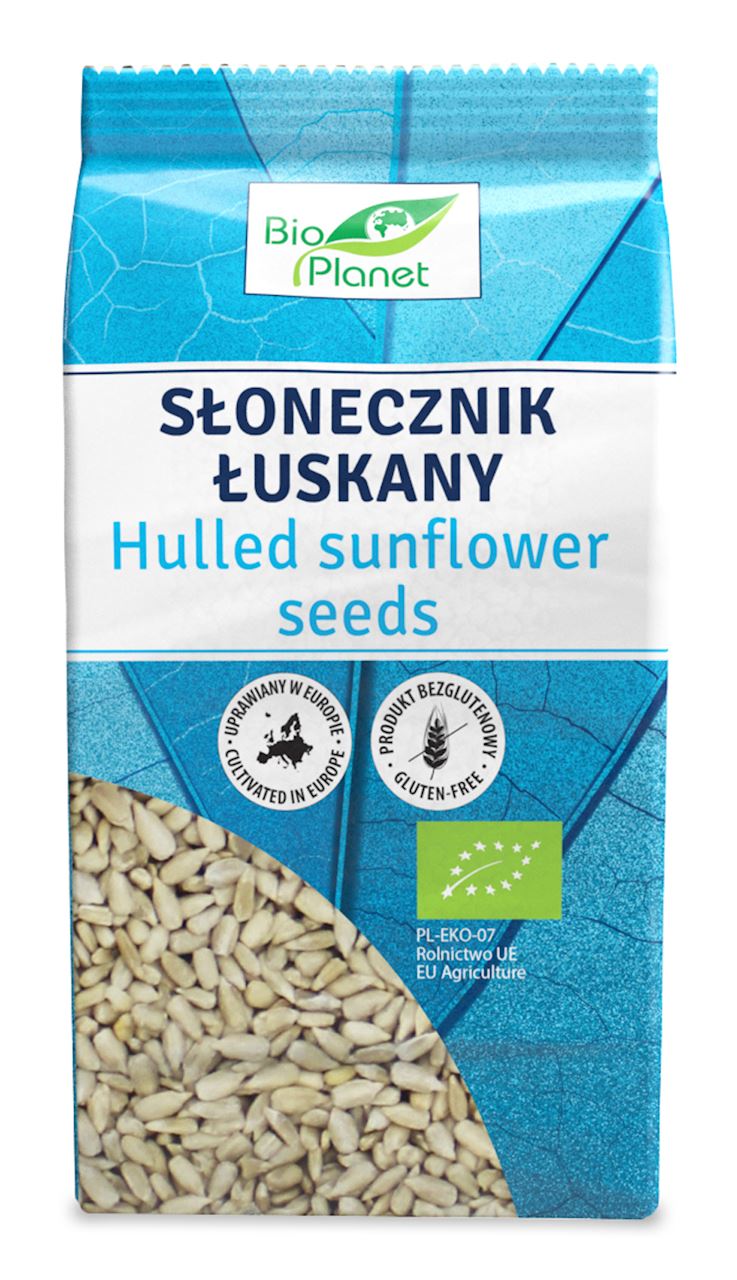 Bio Planet SERIA NIEBIESKA (ryże, kasze, ziarna) SŁONECZNIK ŁUSKANY BIO 350 g
