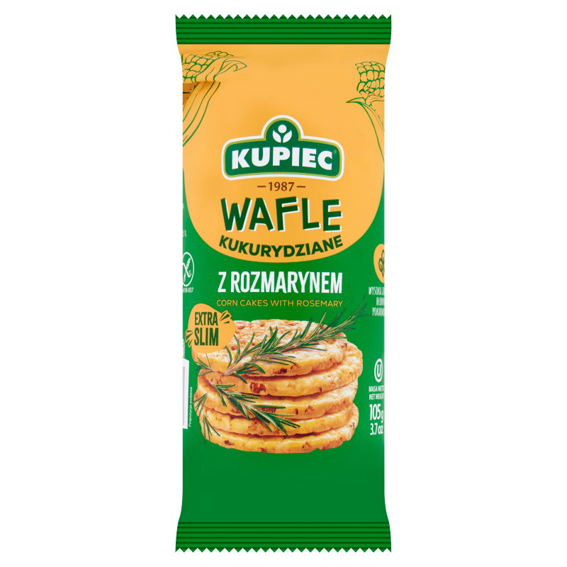 Kupiec Wafle kukurydziane z rozmarynem extra cienkie 105 g (20 sztuk)