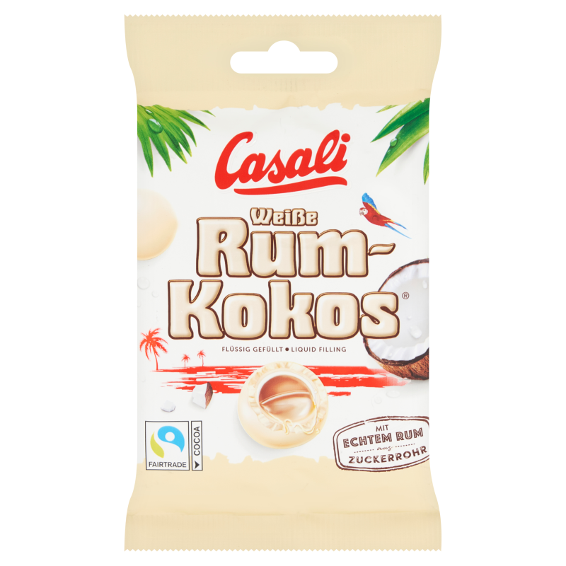 Casali Draże rum-kokos z płynnym nadzieniem w białej czekoladzie 100g