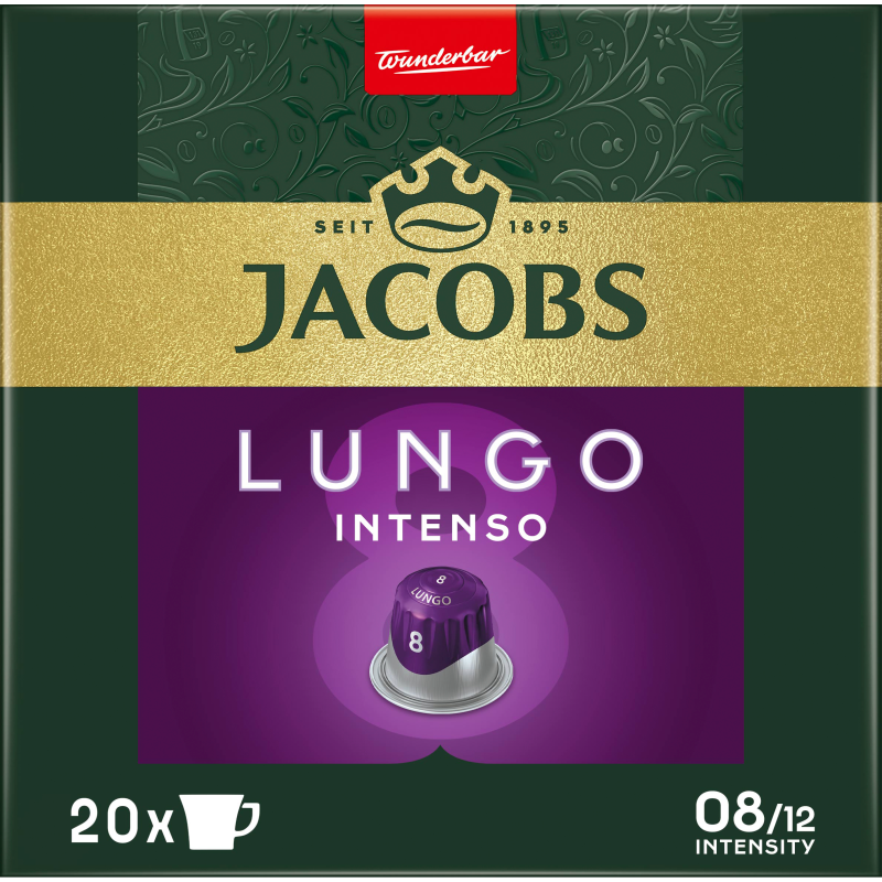 Jacobs Kapsułki z kawą Lungo 8 Intenso 20 szt | Zyskaj 50 zł za KAŻDE
