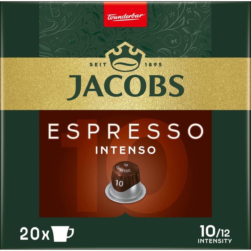 Jacobs Kapsułki z kawą Espresso 10 Intenso 20 szt | Zyskaj 50 zł za KAŻDE
