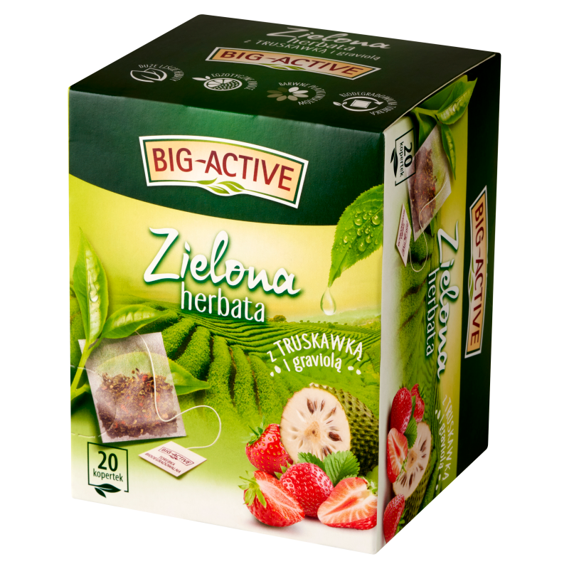 Herbata Big-Active Truskawka-Graviola Zielona 20 Kopert/34G