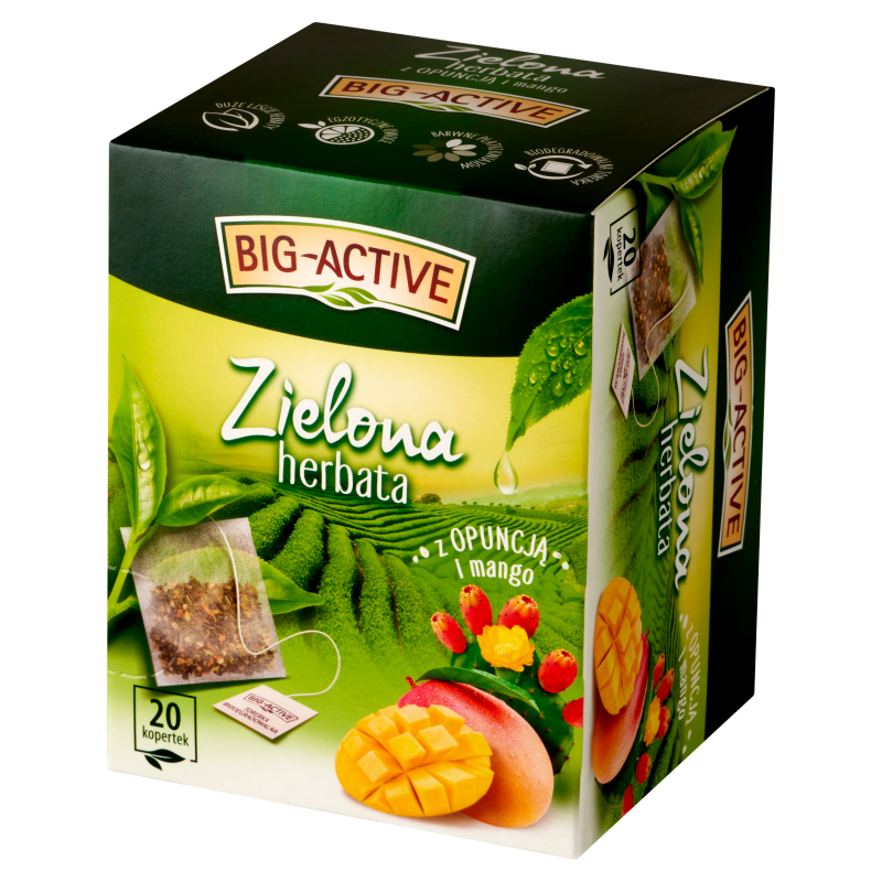 Herbata BIG-ACTIVE zielona (20 kopert) Opuncja i Mango 34g