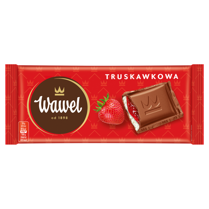 Wawel Czekolada mleczna nadziewana truskawkowa 100 g