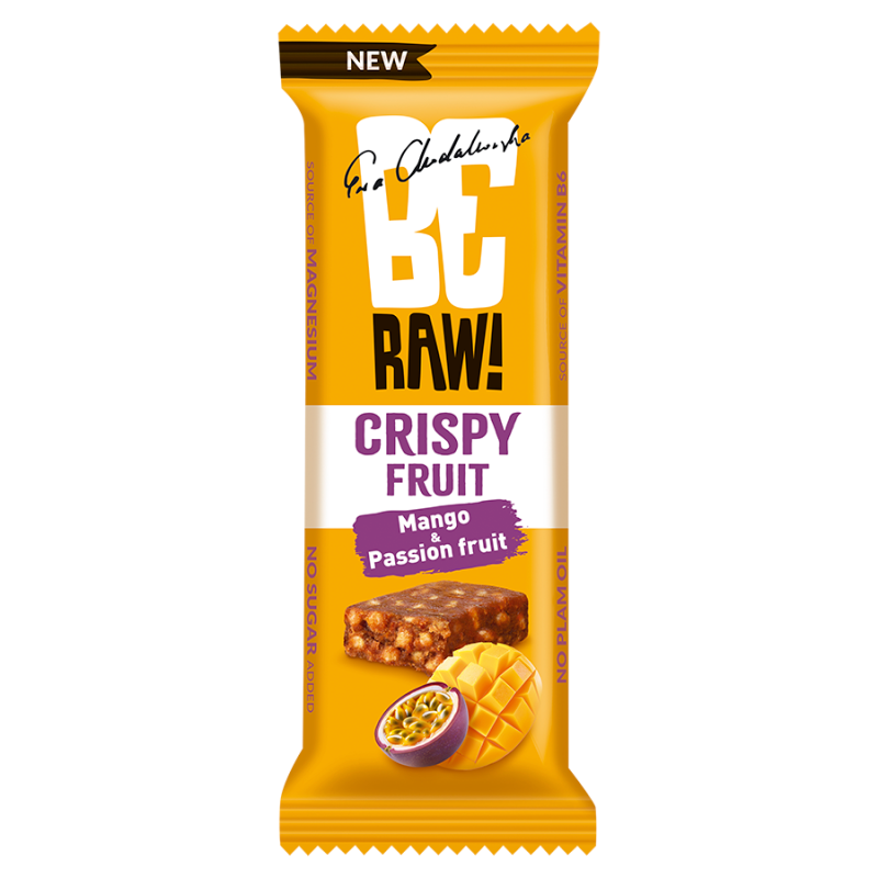 BeRAW! Crispy Fruit Mango i Marakuja Baton owocowy, 40g >> 0zł za wysyłkę przy zakupach od 149 zł 