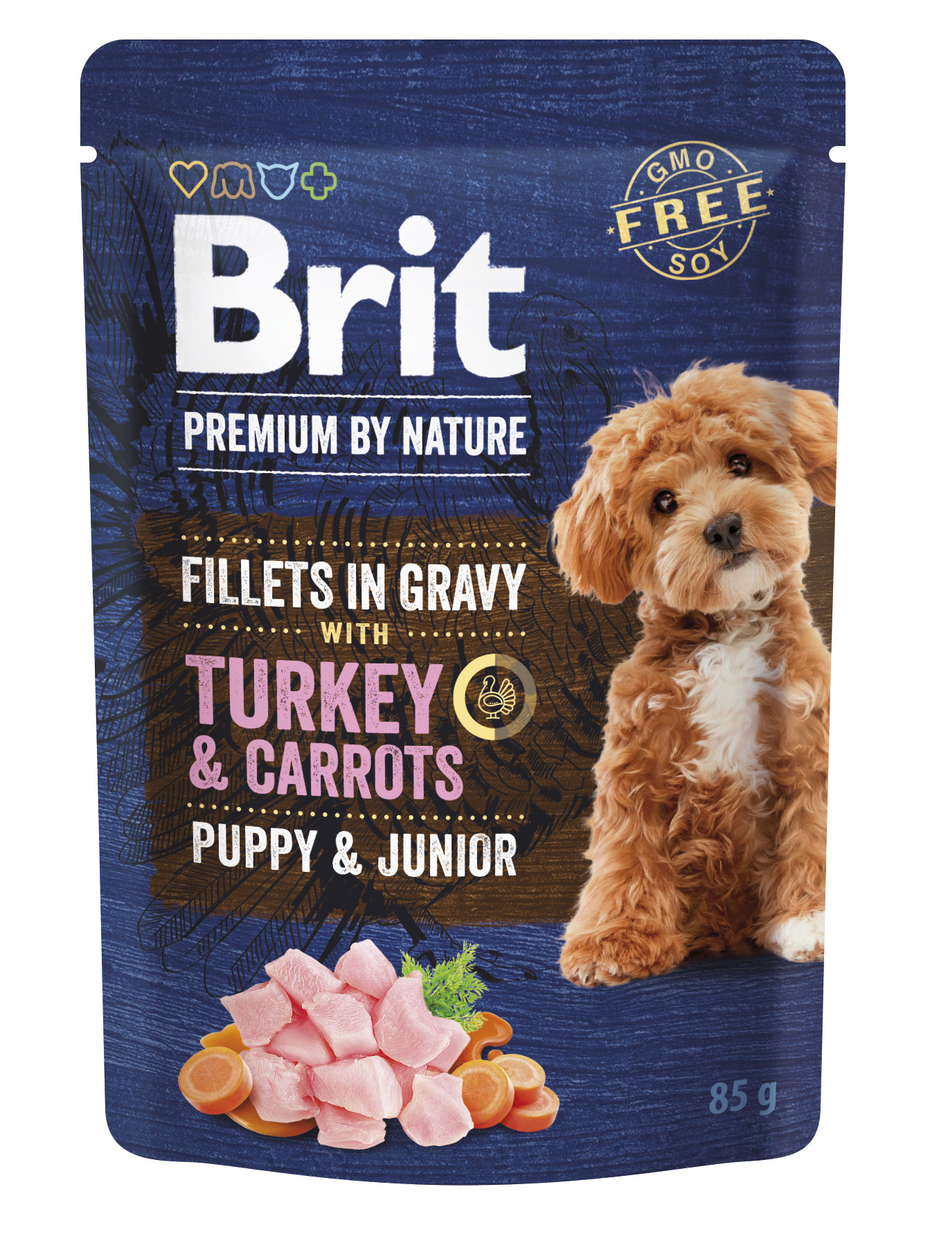 BRIT Premium By Nature Mokry pokarm dla dorosłych psów w saszetce - indyk z marchewką