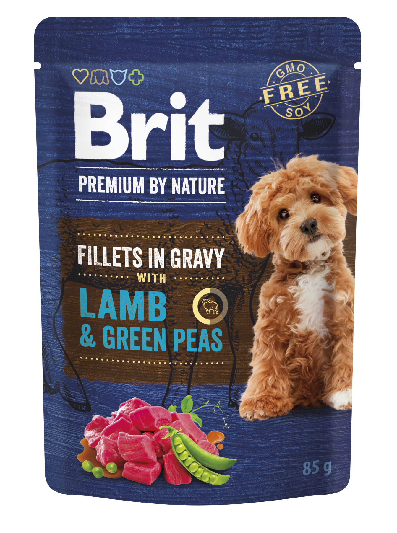 BRIT Premium By Nature Mokry pokarm dla dorosłych psów w saszetce - jagnięcina z zielonym groszkiem