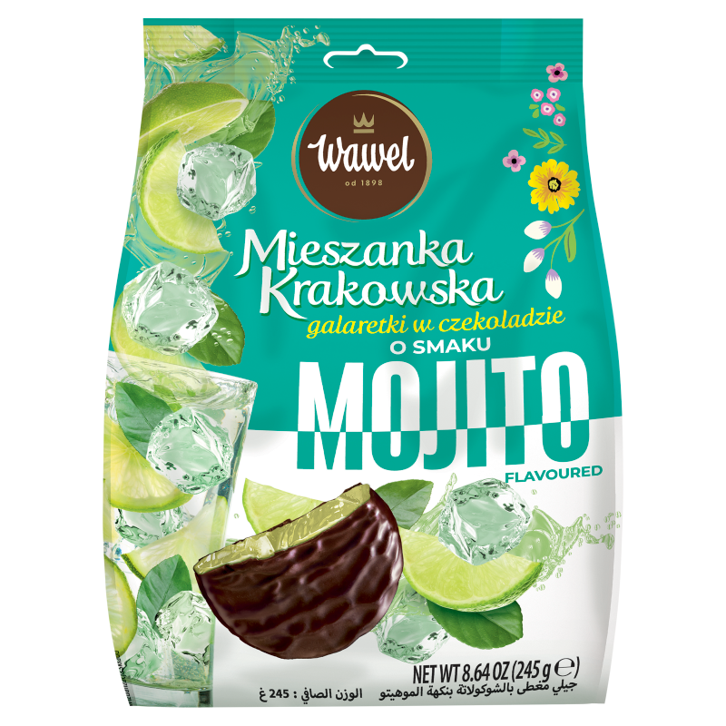 Wawel Mieszanka Krakowska Galaretki w czekoladzie o smaku mojito 245 g