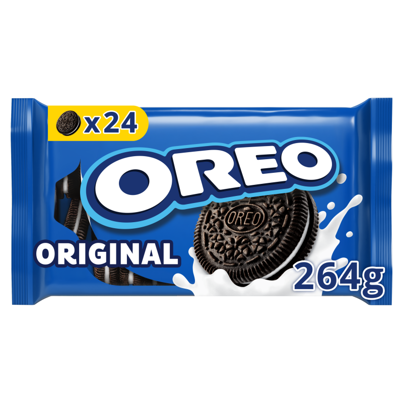 Oreo Ciastka kakaowe z nadzieniem o smaku waniliowym 264 g (24 sztuki)