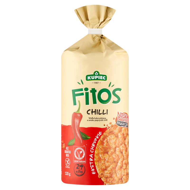 Kupiec Wafle Kukurydziane Fitos Papryczka Chilli bezglutenowe 120g -