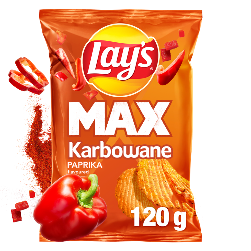 Lay's Chipsy ziemniaczane karbowane o smaku papryki 120 g