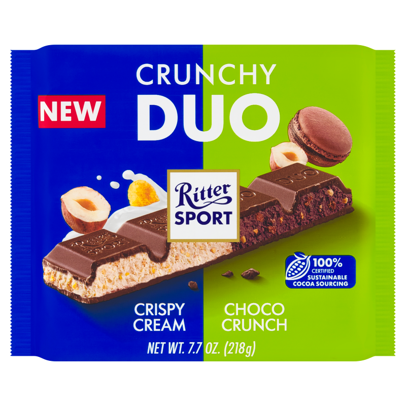 Duża czekolada RITTER SPORT Duo Cream Choco Crunch 218g