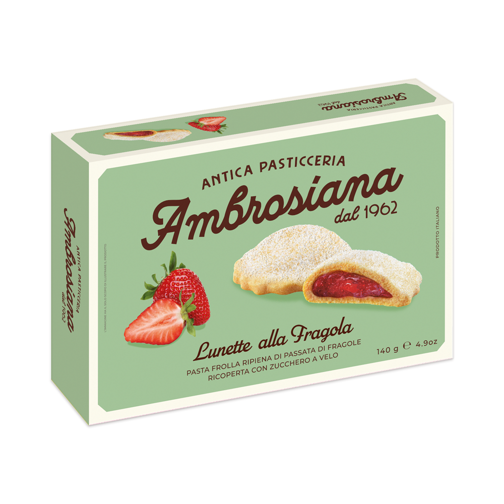 ANTICA PASTICCERIA AMBROSIANA Kruche ciastka z nadzieniem truskawkowym 140 g
