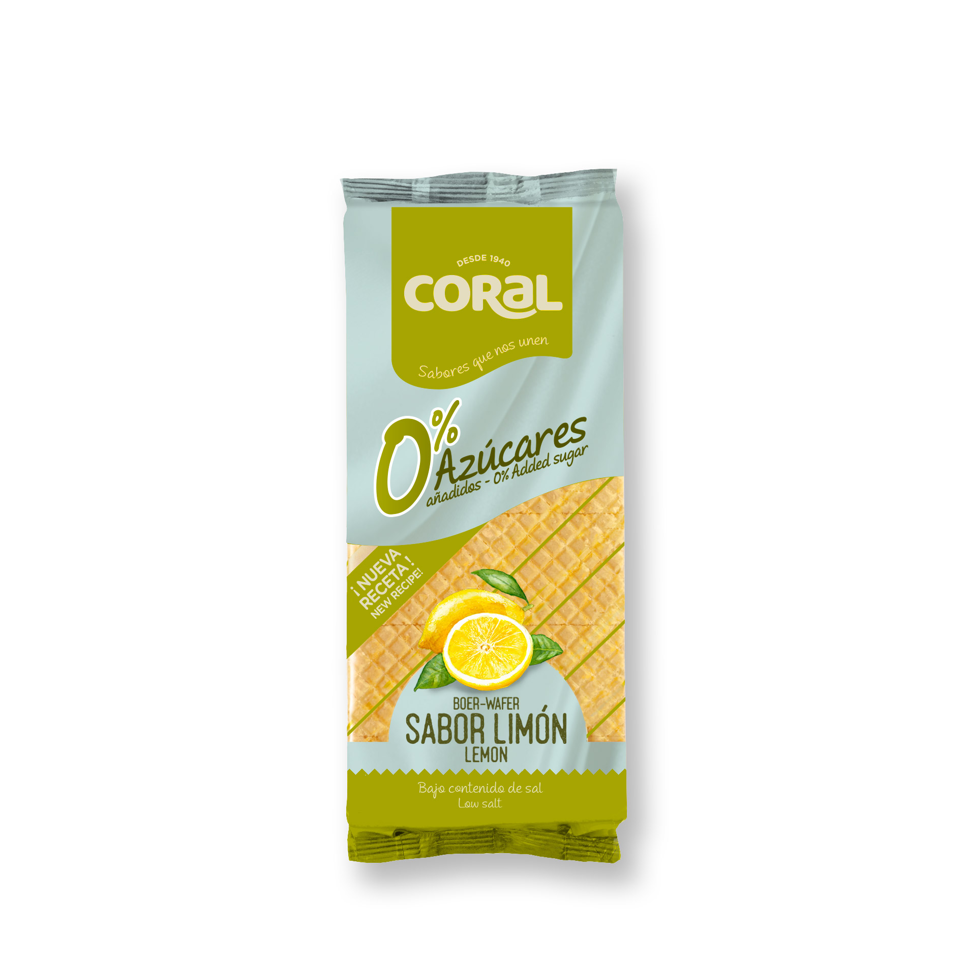 Wafle z Kremem Cytrynowym bez Dodatku Cukru Coral, 150 g