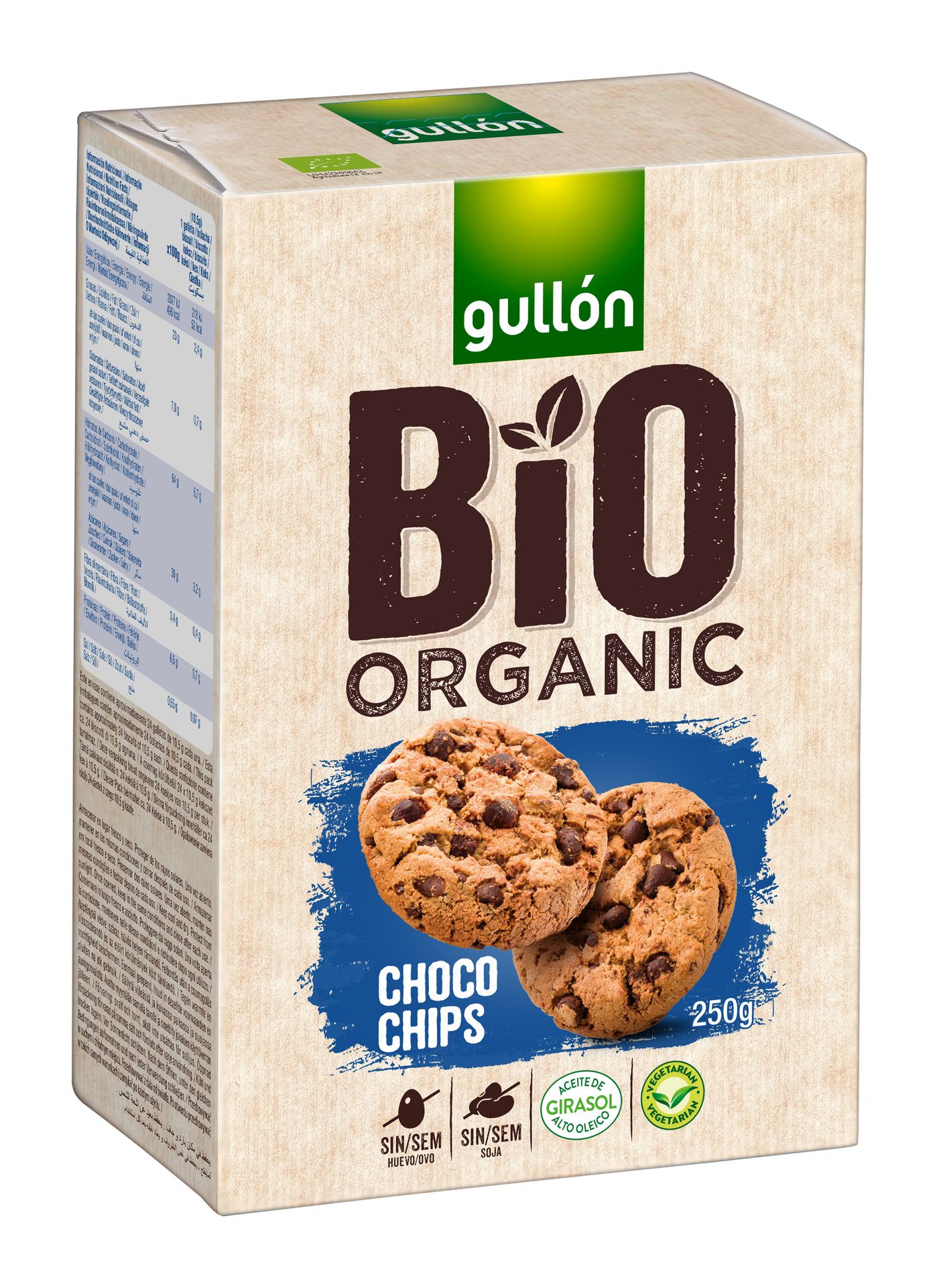 Ciastka z kawałkami czekolady Gullón BIO, 250g