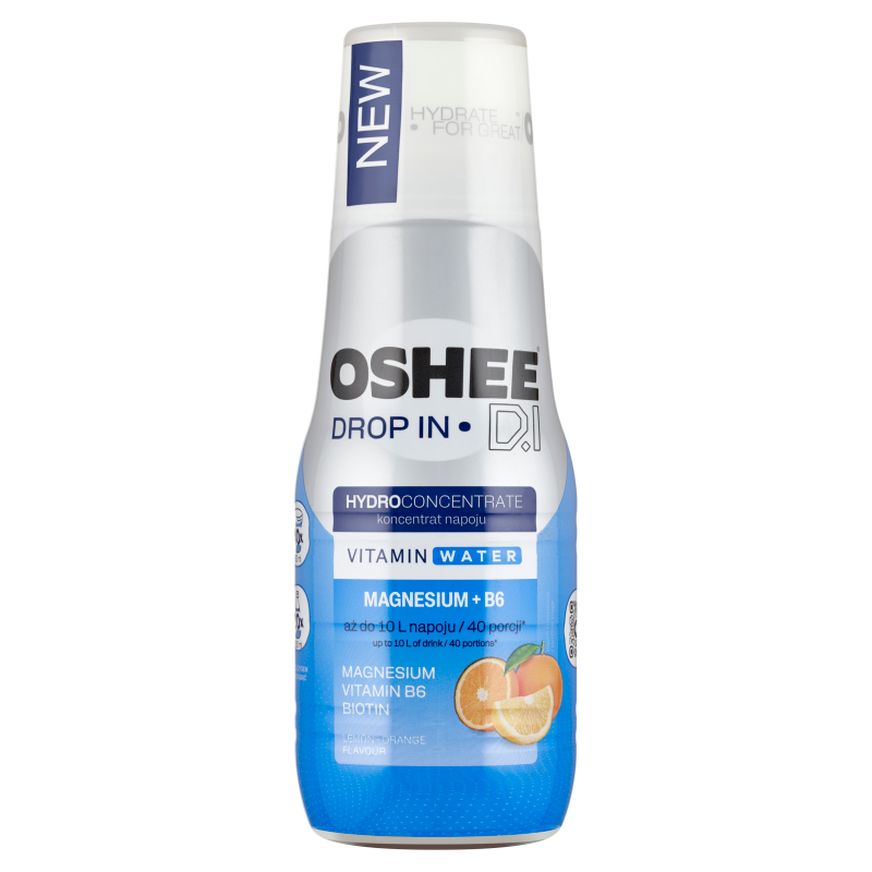 OSHEE Drop In hydrokoncentrat magnez + wit. B6 cytryna - pomarańcza 500 ml