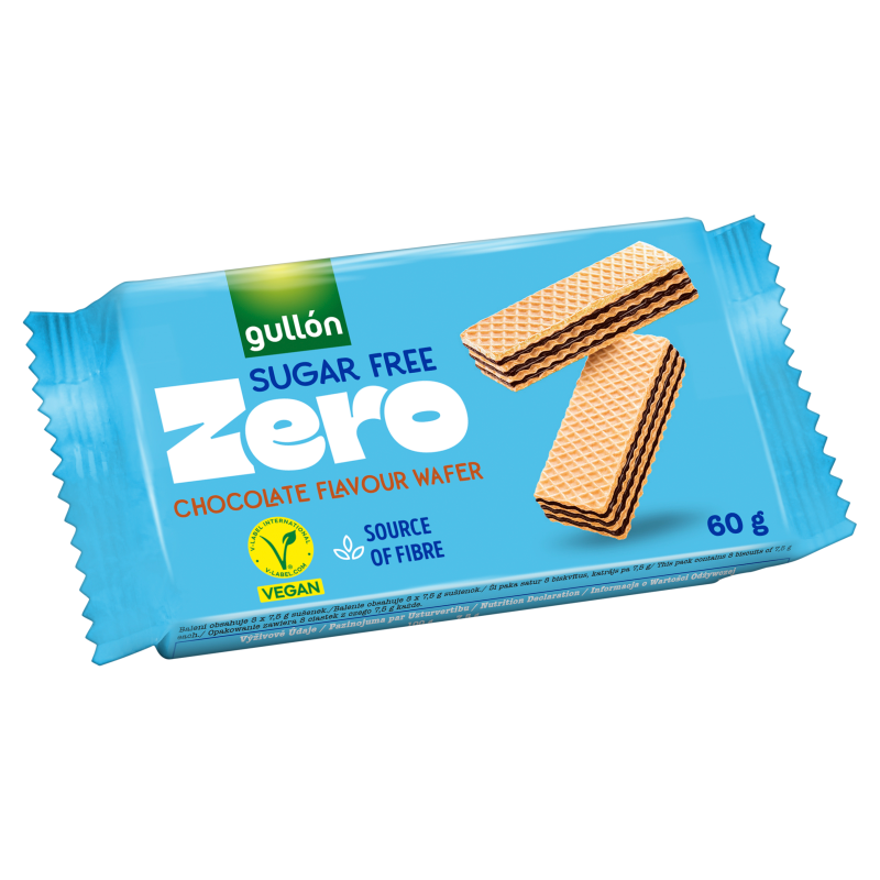 Wafle z nadzieniem o smaku czekolady bez cukrów Gullón, 60g