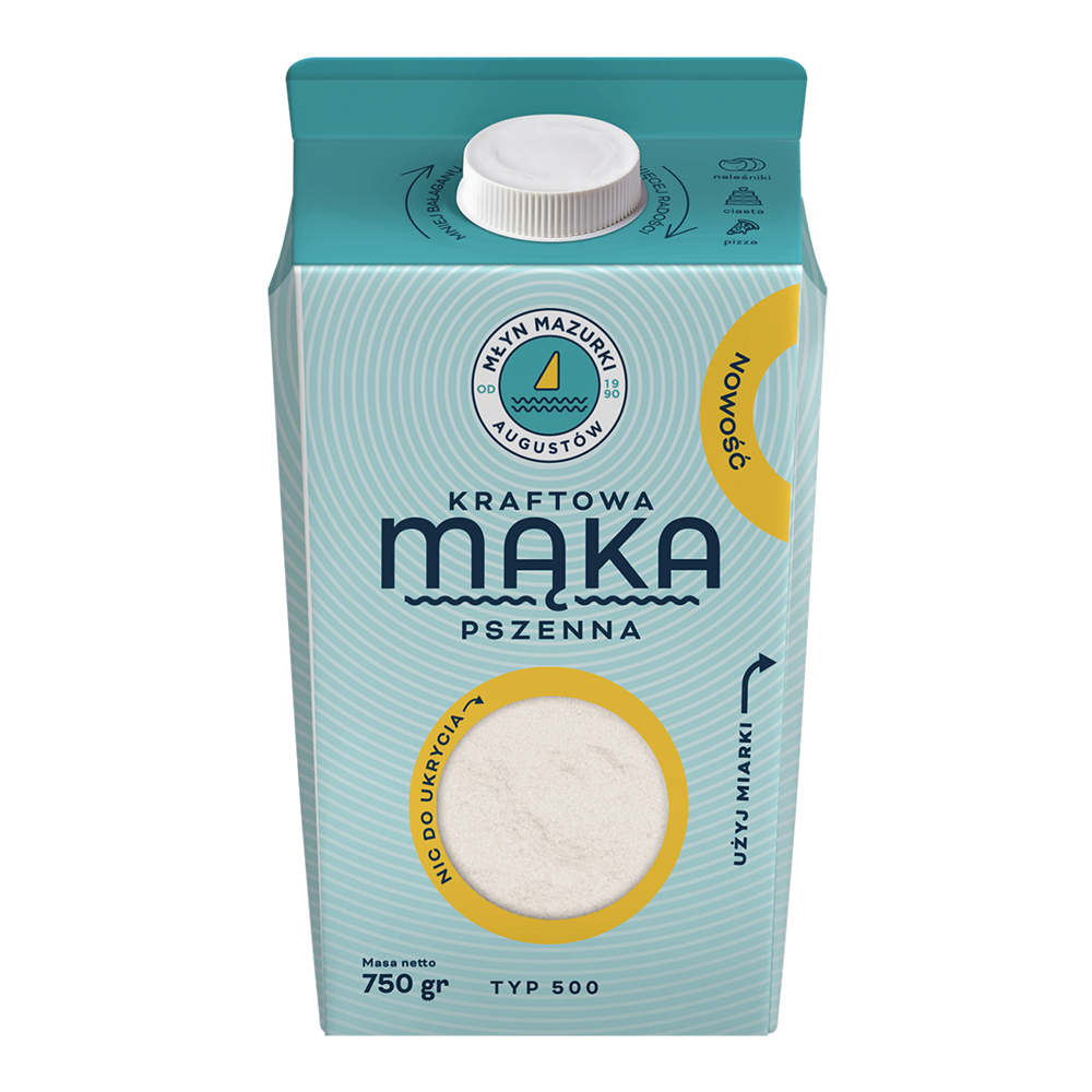 Młyn Mazurki Kraftowa mąka pszenna typ 500 karton 750 g