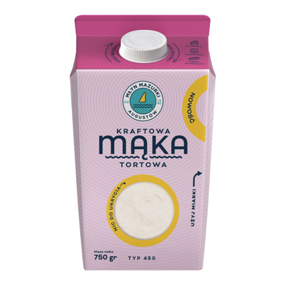 Młyn Mazurki Kraftowa mąka pszenna typ 450 tortowa karton 750 g