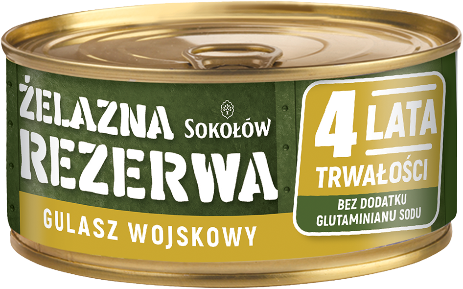 GULASZ WOJSKOWY 300G ŻELAZNA REZERWA 4 LATA TRWAŁOŚCI SOKOŁÓW