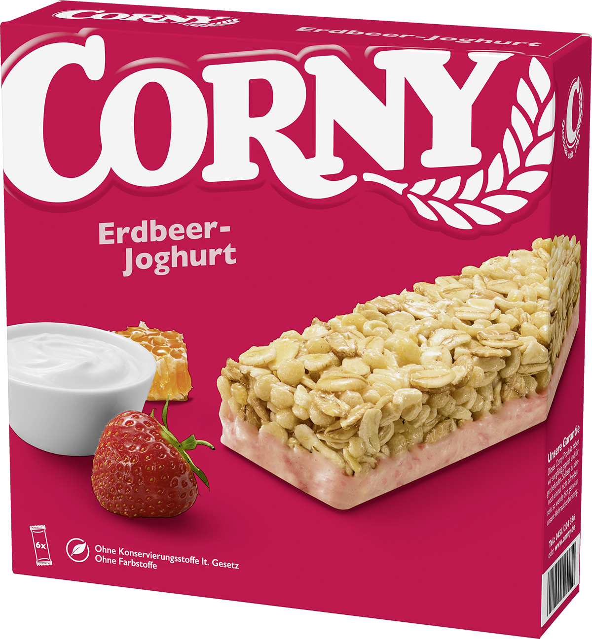 Corny, baton zbożowy, jogurt truskawka, 6 sztuk