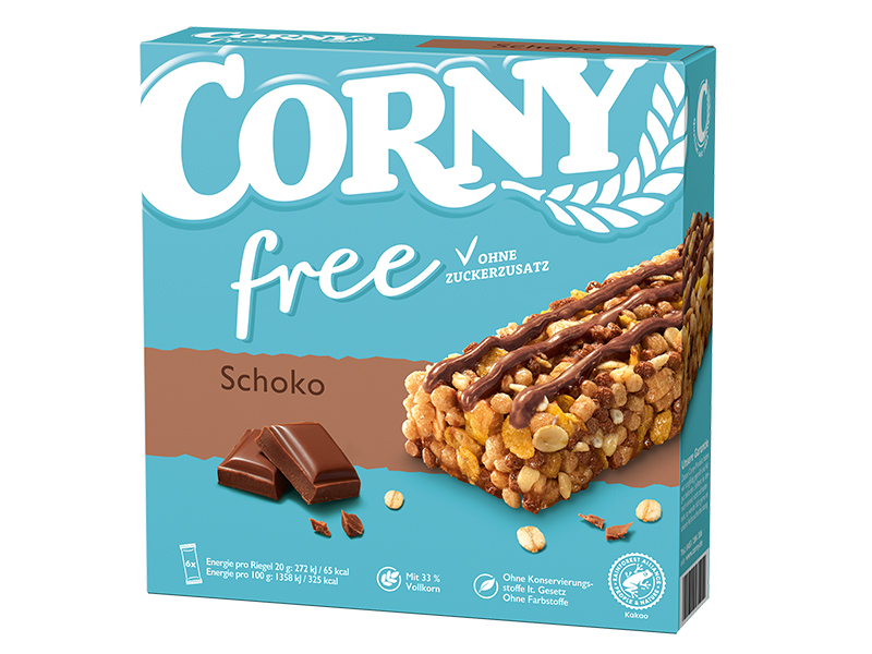 Corny, baton zbożowy bez cukru, czekoladowy, 6 sztuk