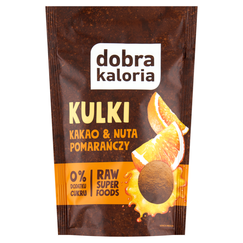Dobra Kaloria | KUBARA sp. z o.o., ul. Bema 32, 42 Dobra Kaloria | KUBARA sp z o.o. ul Bema 32 42 Ciasteczka-kulki Kakao&Nuta pomarańczy bez cukru 65 g Dobra Kaloria M00-60AA-290B0