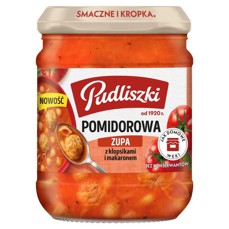 Pudliszki Zupa pomidorowa z klopsikami i makaronem 450 g