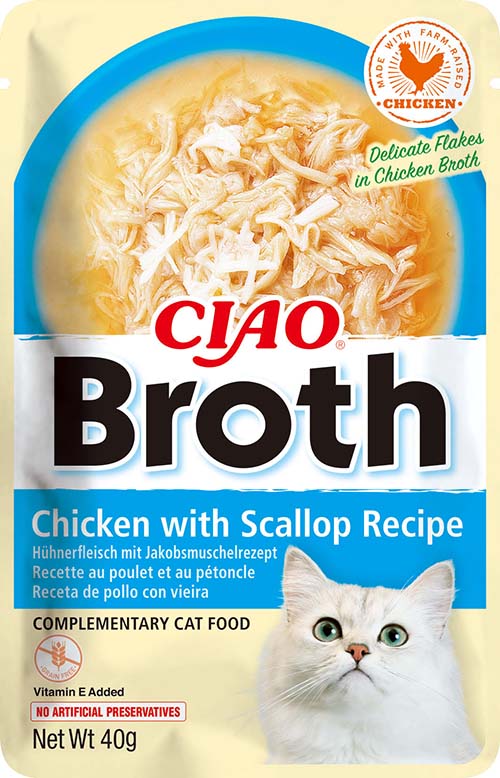 CIAO Broth Mokra karma dla kota kurczak i przegrzebki w rosole