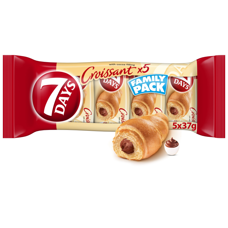 7 Days Rogalik z ciasta francuskiego z nadzieniem kakaowym 185 g (5 x 37 g)