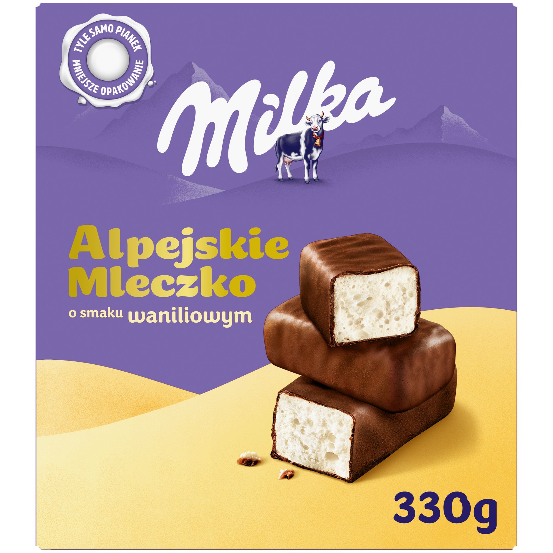 Milka Alpejskie Mleczko Pianka o smaku waniliowym 330 g