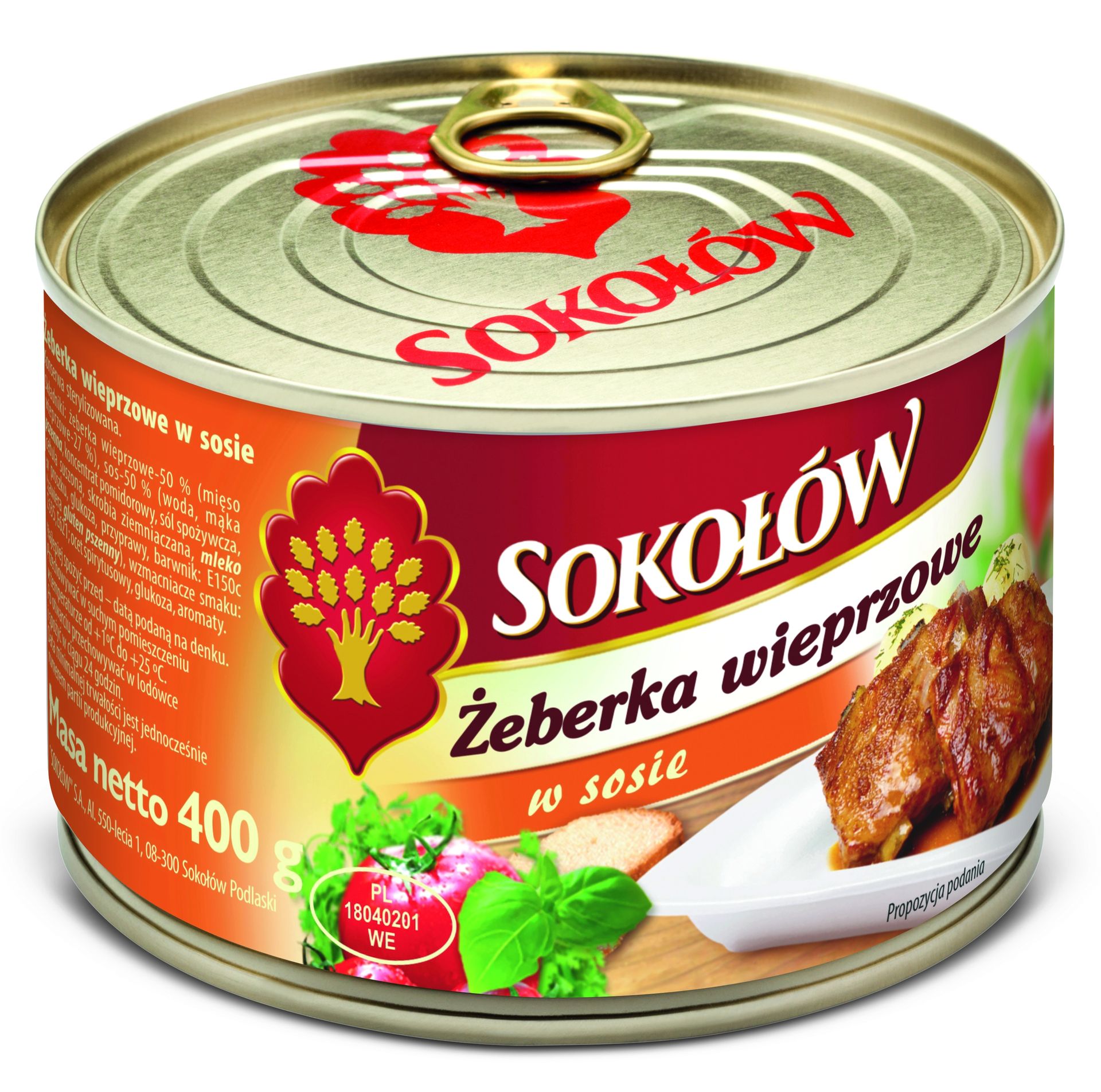 Żeberka Wieprzowe W Sosie W Puszce Sokołów 400g