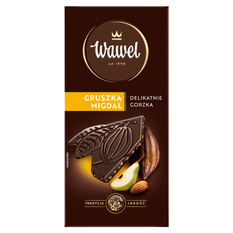 Wawel Czekolada delikatnie gorzka gruszka migdał 90 g