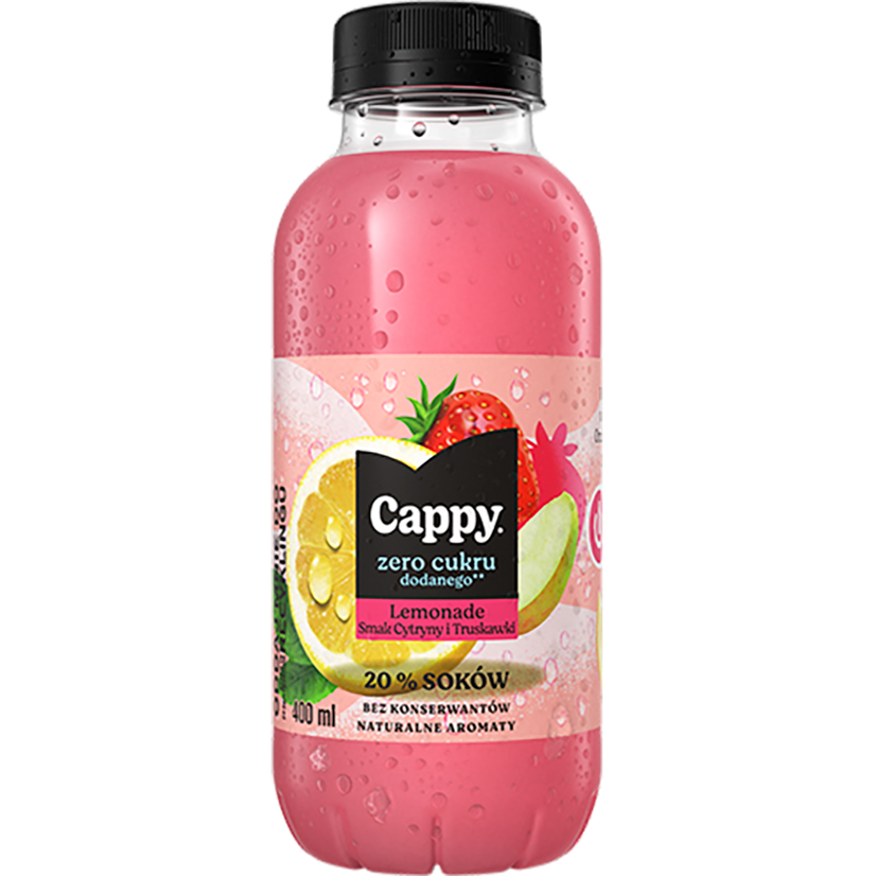Cappy Lemonade Napój niegazowany smak cytryny i truskawki 400 ml
