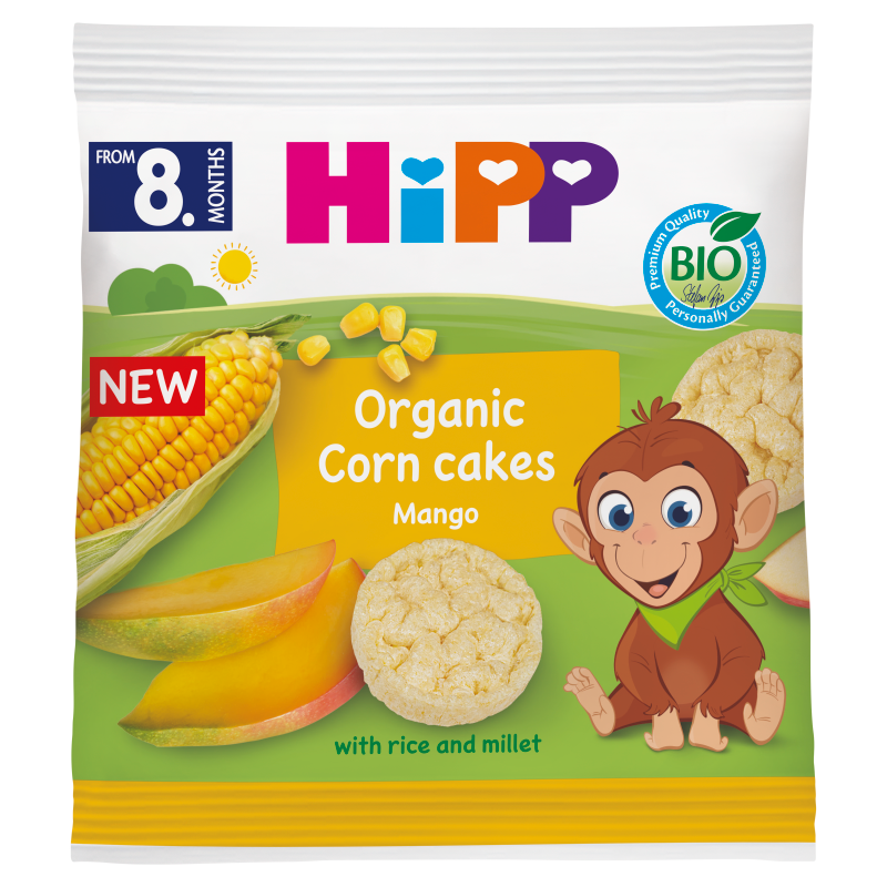 HIPP BIO od pokoleń Wafelki kukurydziane mango - po 7 miesiącu