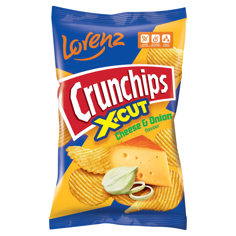 Chipsy ziemniaczane karbowane o smaku sera i cebuli 130 g