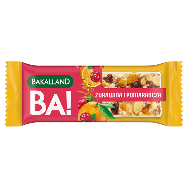 Bakalland BA! BATON ZBOŻOWY ŻURAWINA I POMARAŃCZA 40G zakupy dla domu i biura 33733759