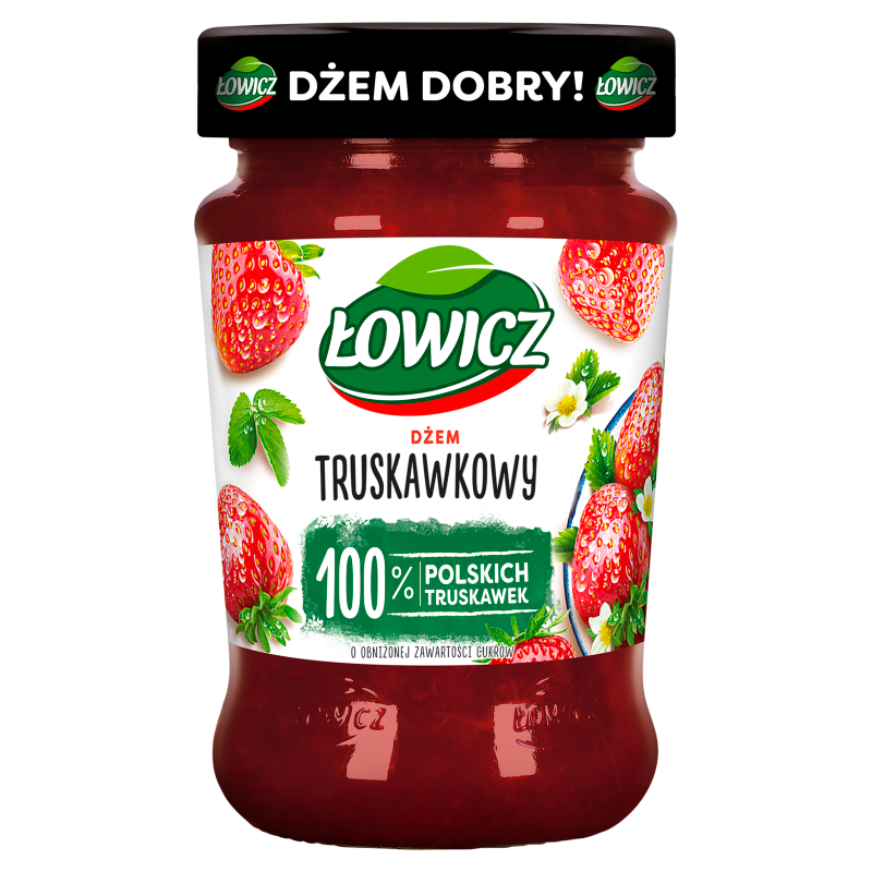 Łowicz Dżem truskawkowy niskosłodzony 280 g