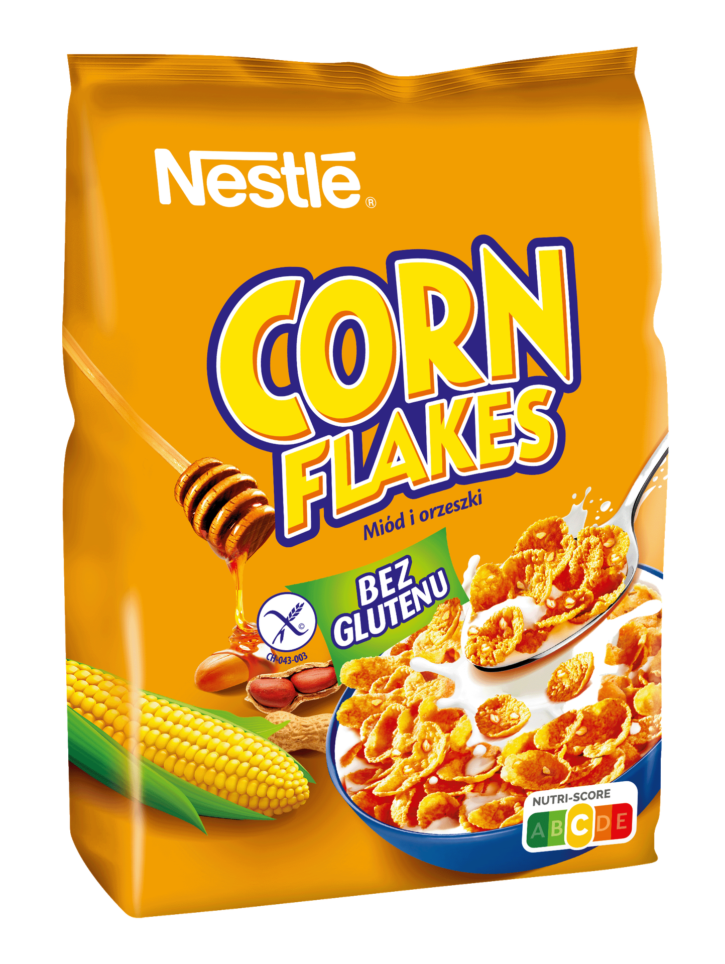 Nestle PŁATKI ŚNIADANIOWE CORN FLAKES MIÓD I ORZESZKI 250G