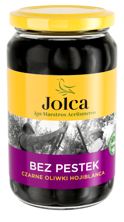 Hiszpańskie oliwki czarne bez pestek w słoiku 350 g Jolca