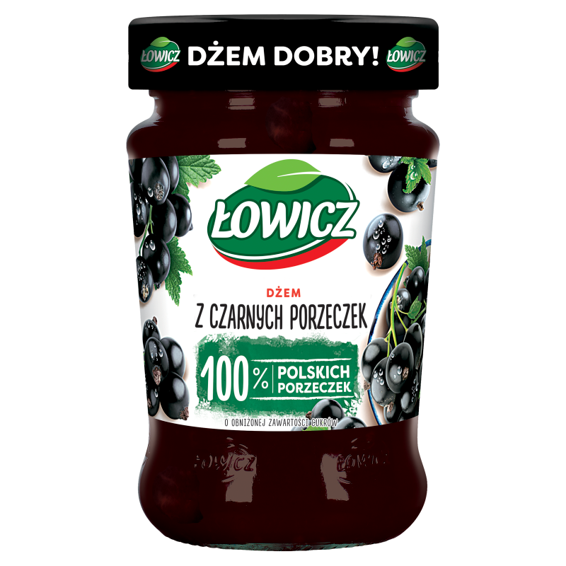Łowicz Dżem z czarnych porzeczek niskosłodzony 280 g